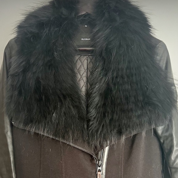 Rudsak FITTED leather PARKA jacket trench l - Picture 12 of 12